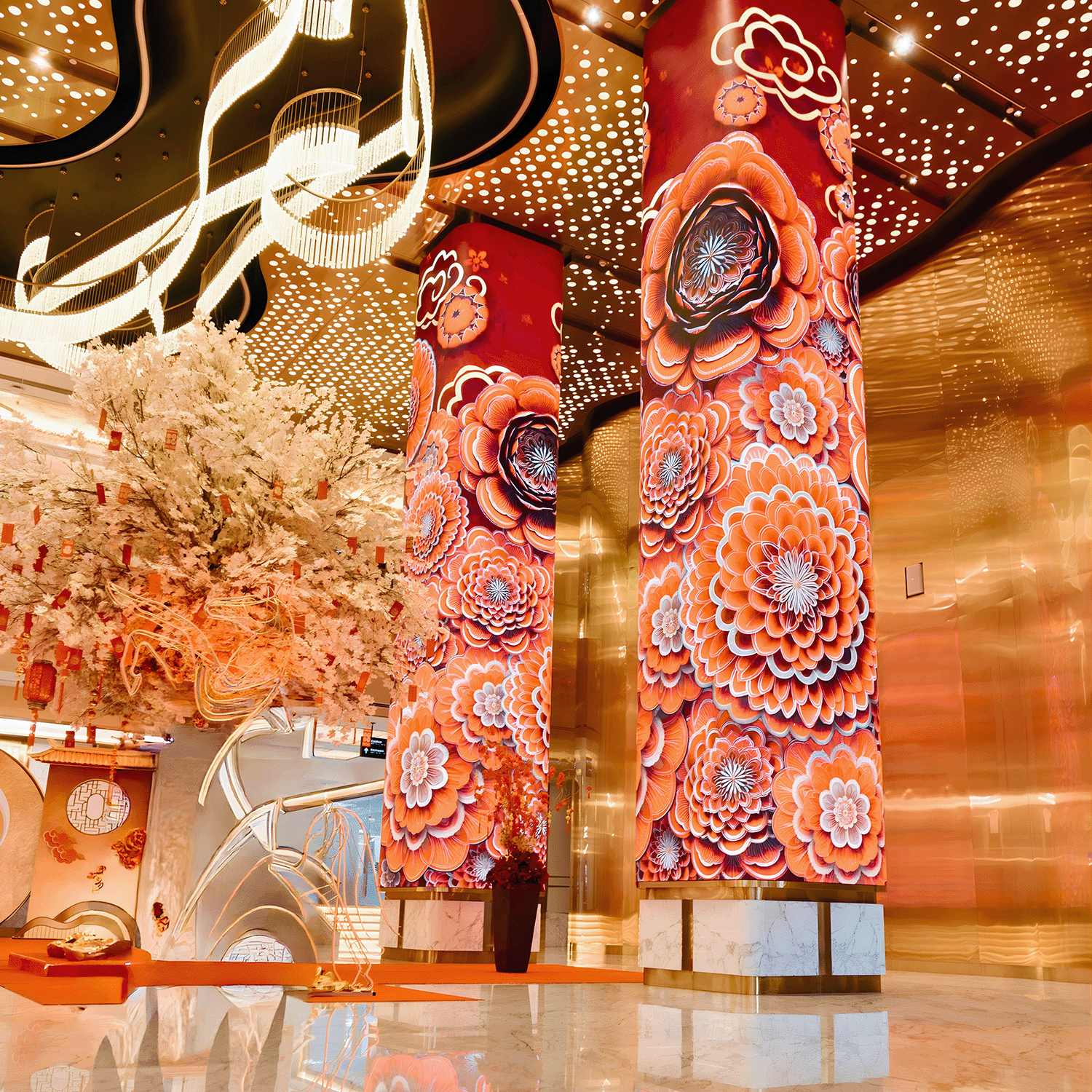 LaVie Casino Manila grand lobby LED columns
