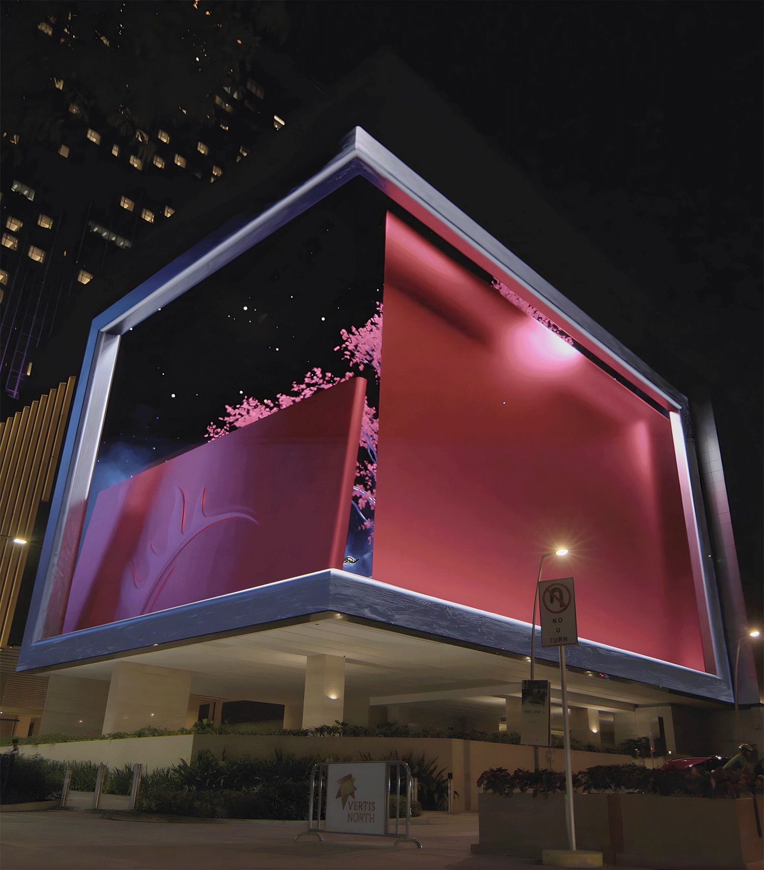 Solaire Lunar Fiesta CNY 3D anamorphic LED facade